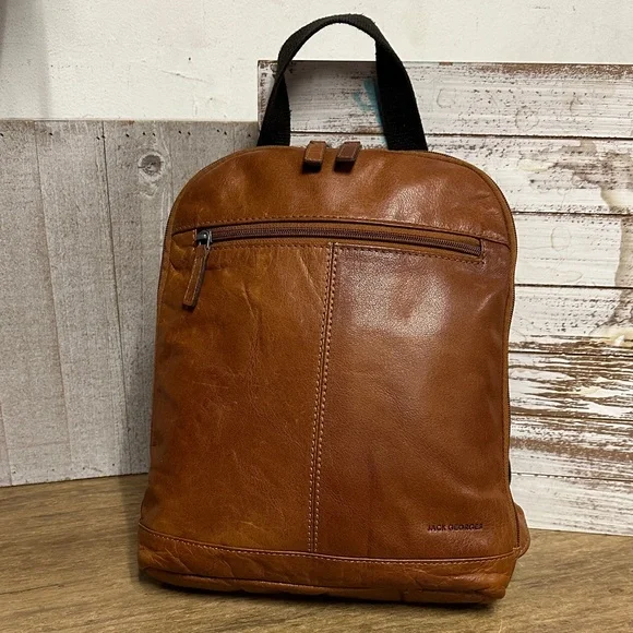 Jack Georges great shape voyager smooth leather convertible backpack pouch - Picture 2 of 11